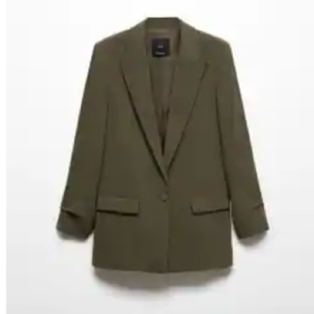 Mango Plus Size Khaki Women's Blazer